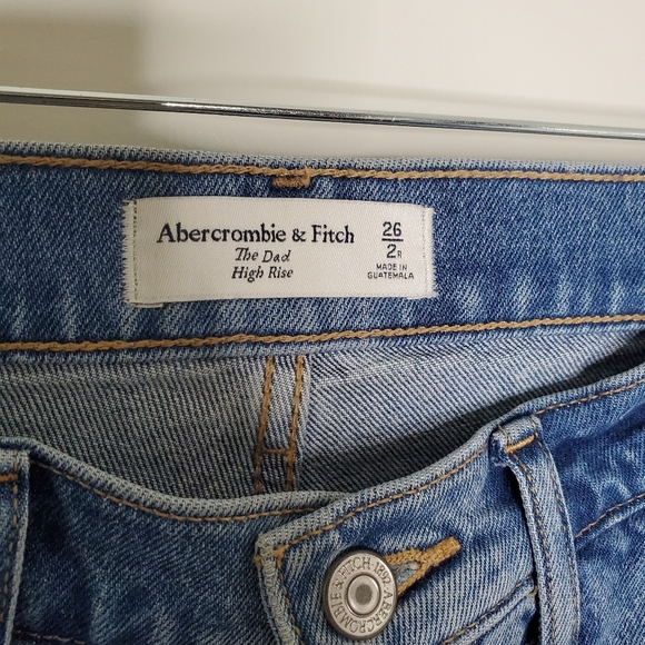 Abercrombie & Fitch Blue Dad High Rise Carpenter Straight Leg Jeans - Picture 11 of 12